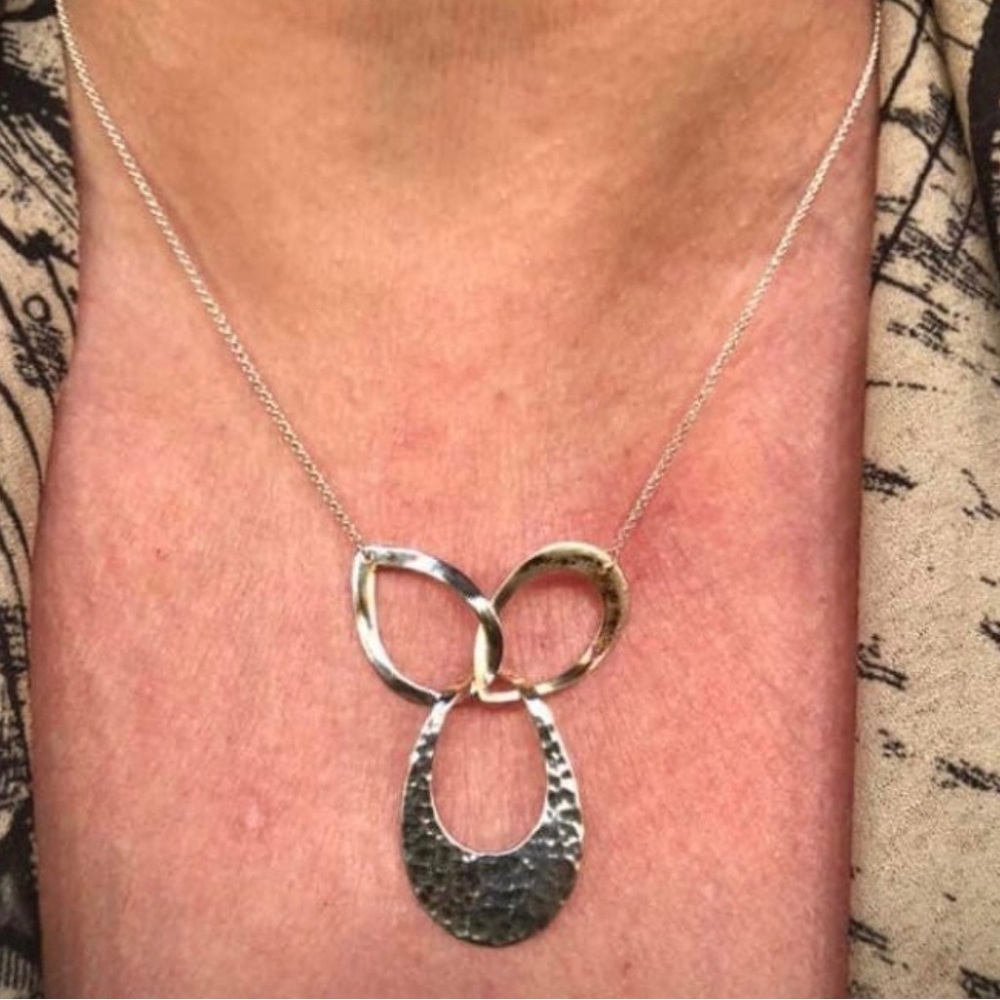 Sterling Interlocking Ring 18” Necklace - image 2